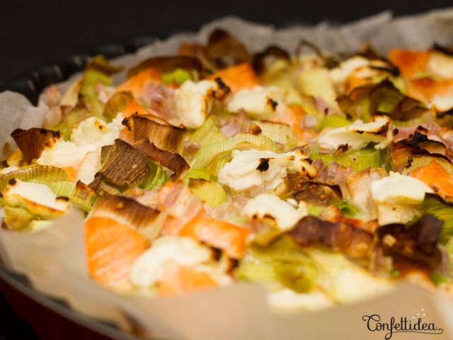 Salmon and Leek Pie without Dough