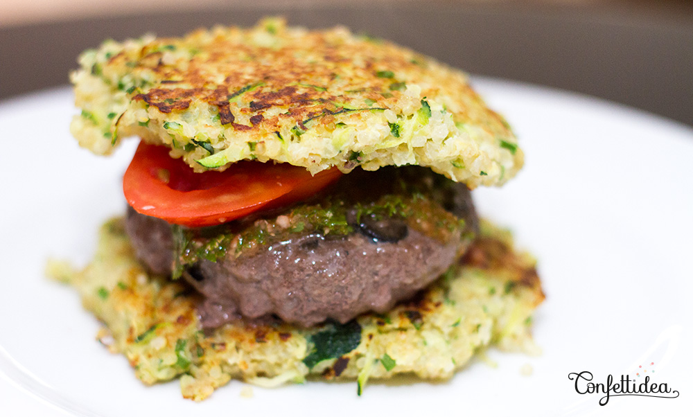 Quinoa Patties Burger with Chimichurri Sauce