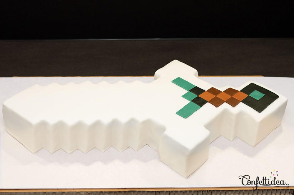 gâteau Minecraft pâte à sucre