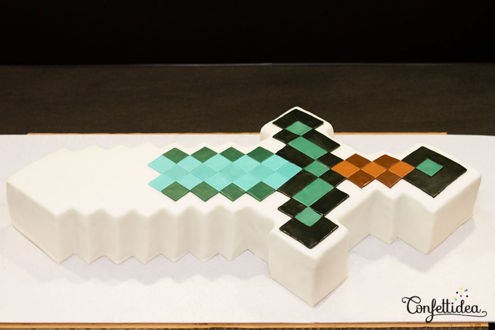 gâteau Minecraft pâte à sucre