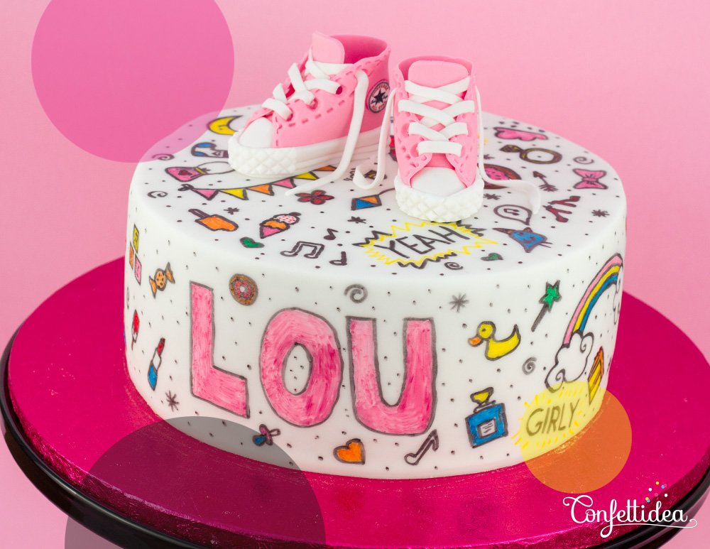 pink converse cake