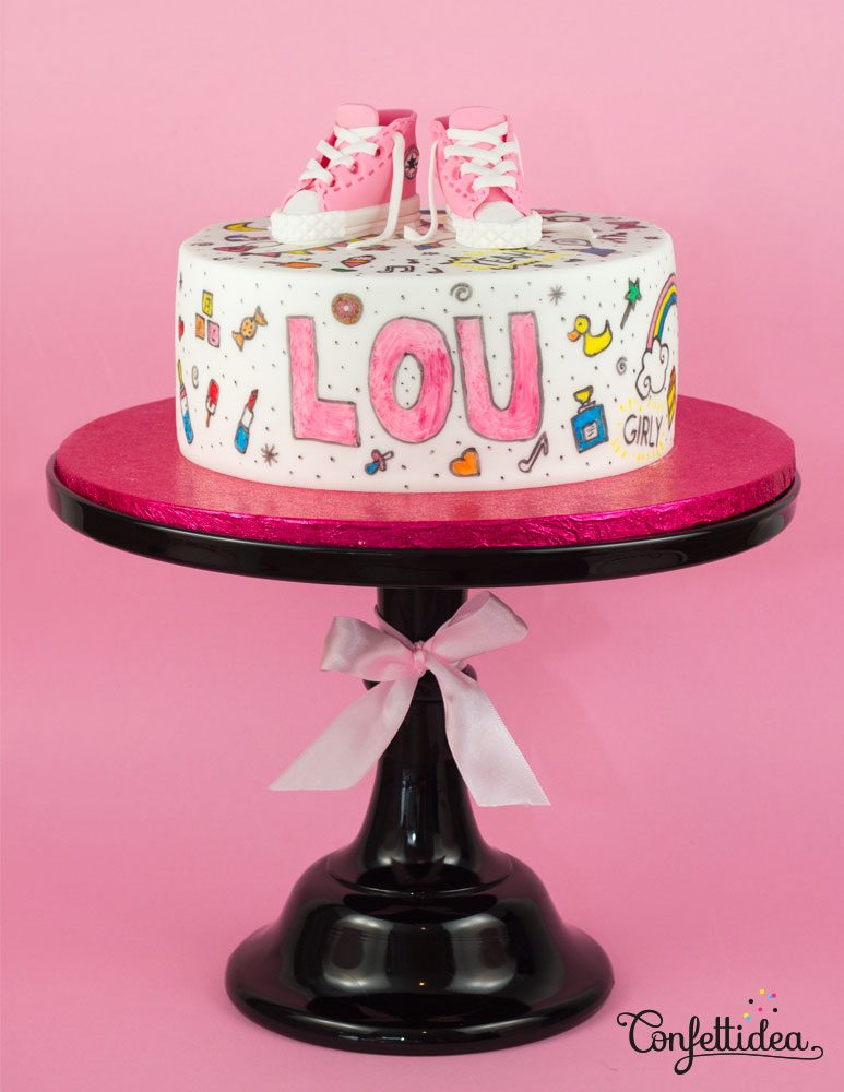 pink converse cake