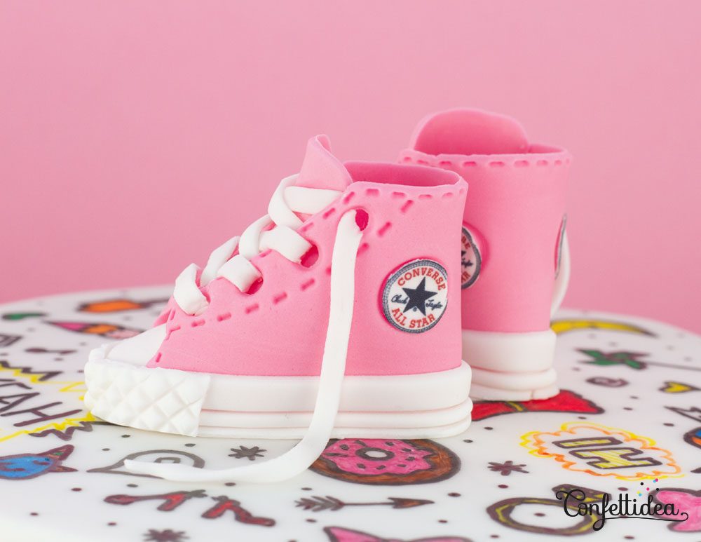 pink converse cake